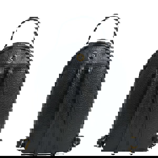 Assots London 'Betty' Black Zip Top Mini Pebble Grain Leather Backpack