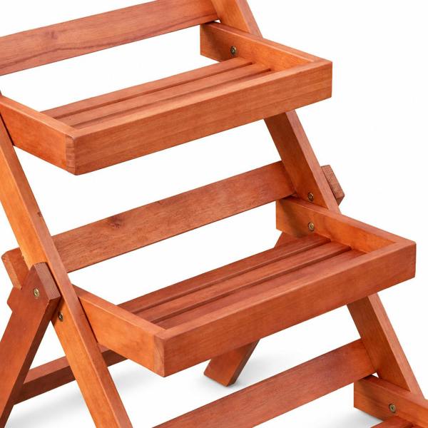 Samuel Alexander 3 Tier Wooden Foldable Indoor Plant Stand Display Shelf