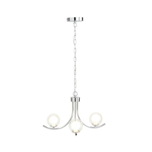 Pagazzi Lighting Jimena 3 Light Polished Chrome Pendant Ceiling Light