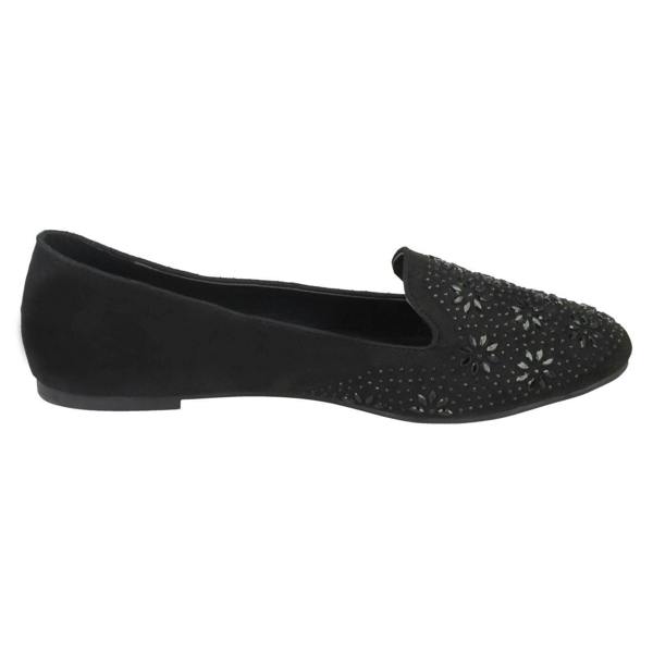 Spot On Ladies Spot On Flat Slipper Cut Ballerinas