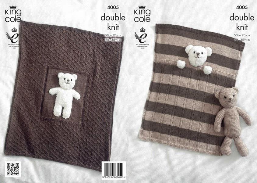 King Cole Comfort Knitting Pattern 4005, Blankets, Toys for Baby - Intermediate