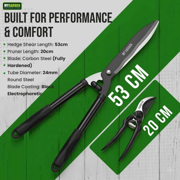 My Garden Outdoor Living My Garden Hedge Shears & Pruner Set - Secateurs with Sharp Blades, Soft Grip Handles Gardening Clipper for Shrubs & Bonsai