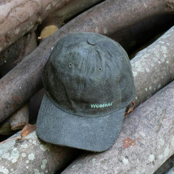Wombat Leather Hiker Distressed Leather Baseball Cap – Green