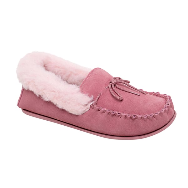 Nordvek Womens Sheepskin Suede Moccasin Slippers