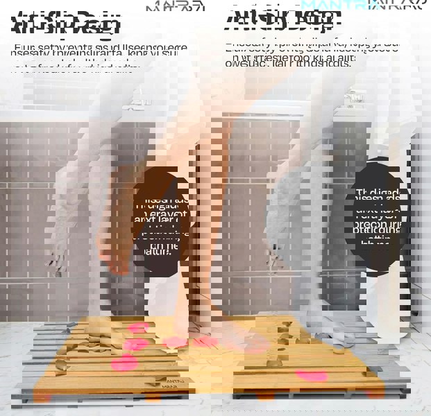 MANTRARAJ Bamboo Bathroom Duckboard Board Bath Shower For Bathroom Showers Bathtubs Floors Anti Slip Bath Mat