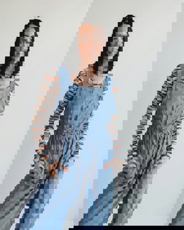 Alice Blue Smocking Strap Jumpsuit- image 6