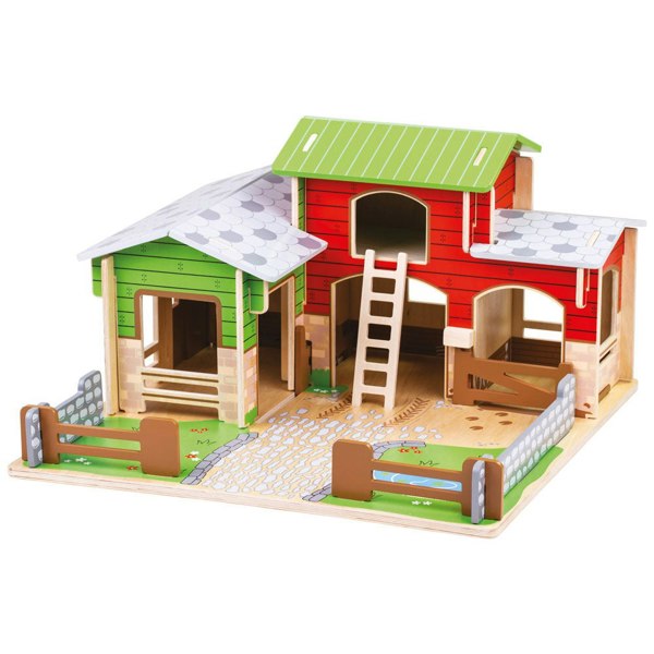 Bigjigs Toys JT152 Cobblestone Farm Toy Playset