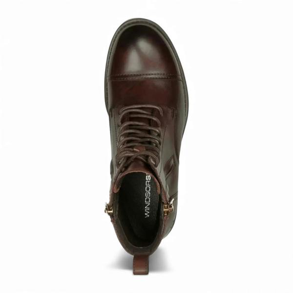 Windsorsmuth Willem - Men's Maroon Brown Leather Military Combat Boots