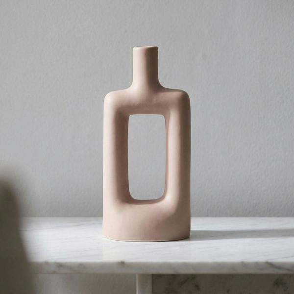 Garden Greatness Rectangular Taupe Scandi Style Vase