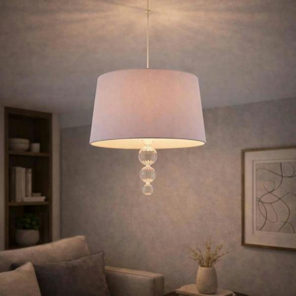 Pagazzi Lighting Freya Ribbed Glass & Grey Ceiling Pendant