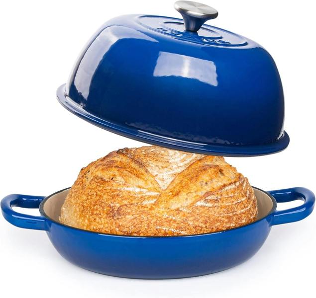 Sourdough By The Sea 5.6L Cast Iron Dutch Oven Bread Pot – Perfect for Sourdough Baking, Stews & More