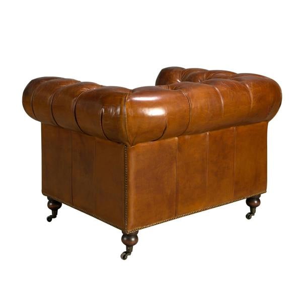 Angel Cerdá Cognac brown leather Chester armchair 5167