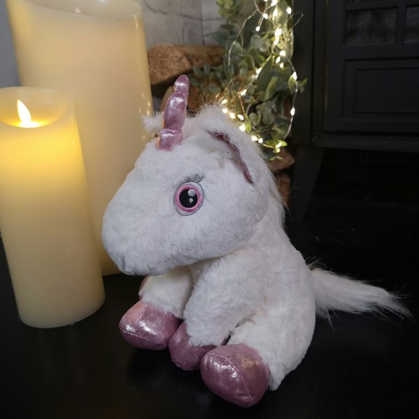 Samuel Alexander 24cm Plush White Unicorn with Sparkly Pink Horn and Hooves