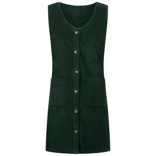 Trespass Womens/Ladies Tarissa Corduroy Pinafore Dress - Dark Green - 