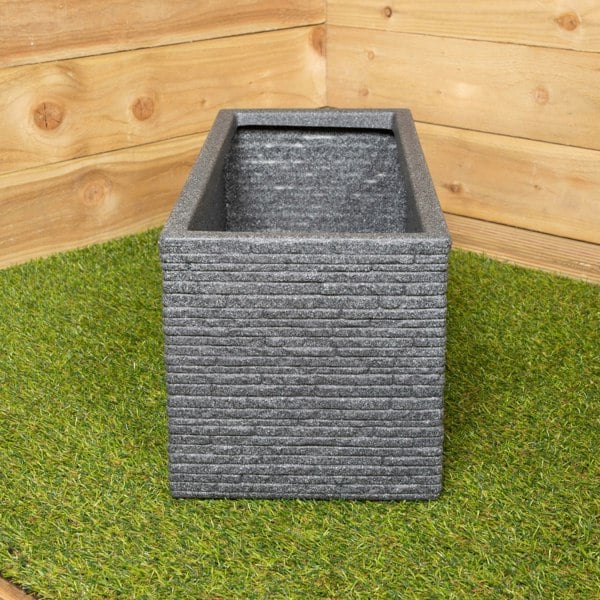 Samuel Alexander 25cm Plastic Ash Grey Slate Effect Garden Patio Trough