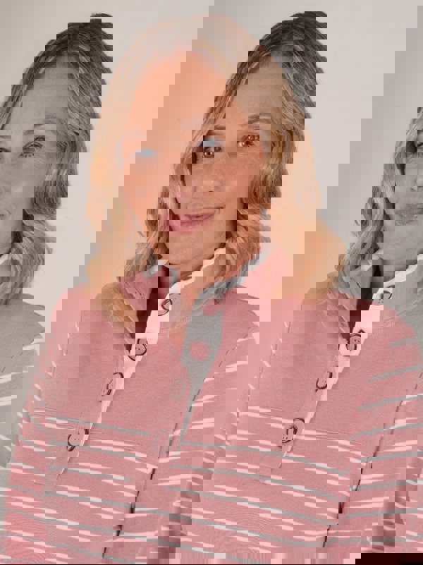 PennyPlain Striped Funnel Neck Top - Dusk