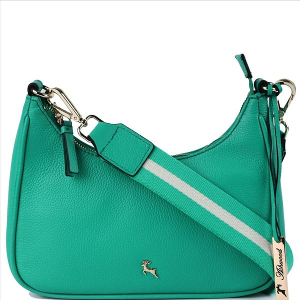 Ashwood 'Bella Toscana' Real Leather Crossbody Bag with Webbing Strap: 64296