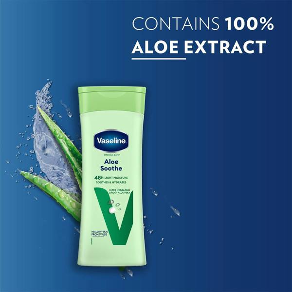 Vaseline Intensive Care Body Lotion Aloe Soothe & Cocoa Radiant 400ml, 3Pk Each