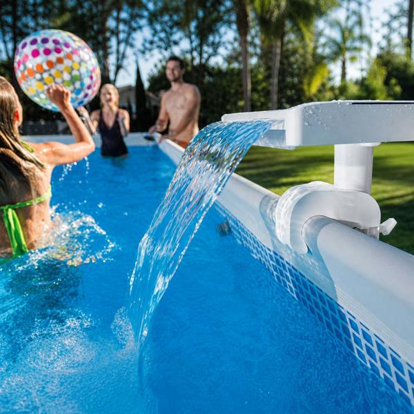 Intex Multi-Color LED Waterfall Cascade for Above Ground Pools – Illuminated Pool Fountain with 7 Color Changing Lights
