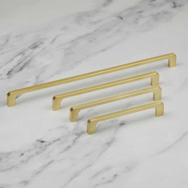 Handle & Home Brushed Brass Angled End D-Bar Handles