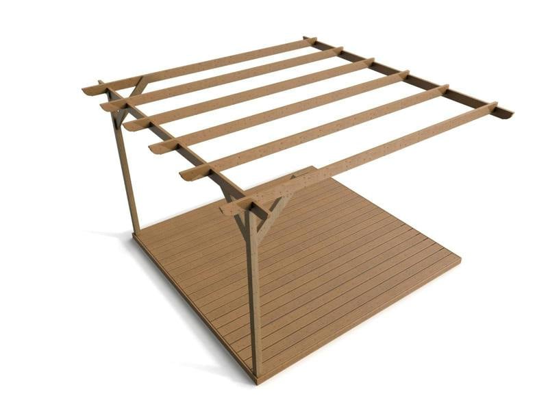 Arbor Garden Solutions Wall Mounted Pergola and Decking Kit Corbel Design