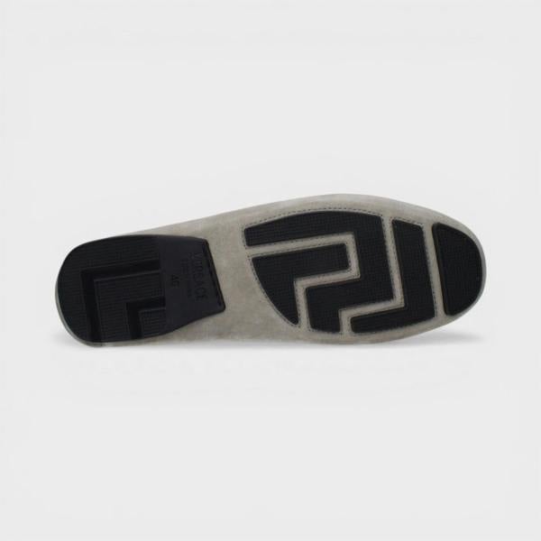 Versace Driver Suede Leather Loafers Grey