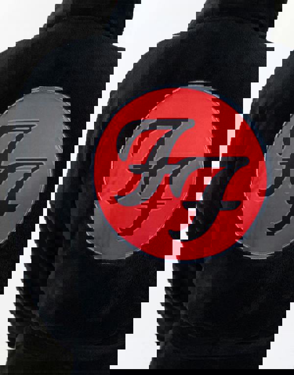 Foo Fighters Mens Black Logo Hooded Bathrobe