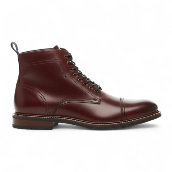 Antique Rogue Men's Capped Balmoral Burgundy Leather Ankle Boots