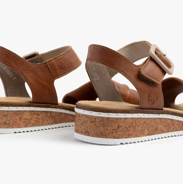 Rieker V3691-22 Womens Sandals - Brown