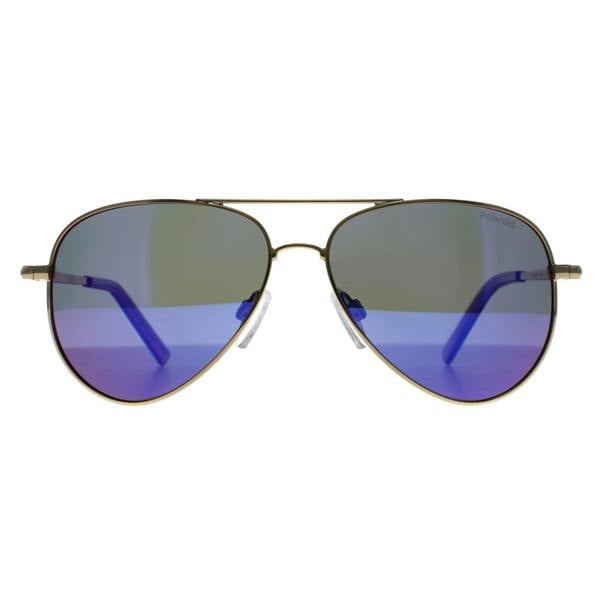 Polaroid Kids Sunglasses PLD 8015/N HZJ MF Gold Lilac Violet Mirror Polarized