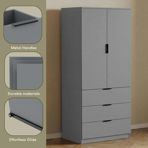 Vida Designs Trega 2 Door 3 Drawer Wardrobe