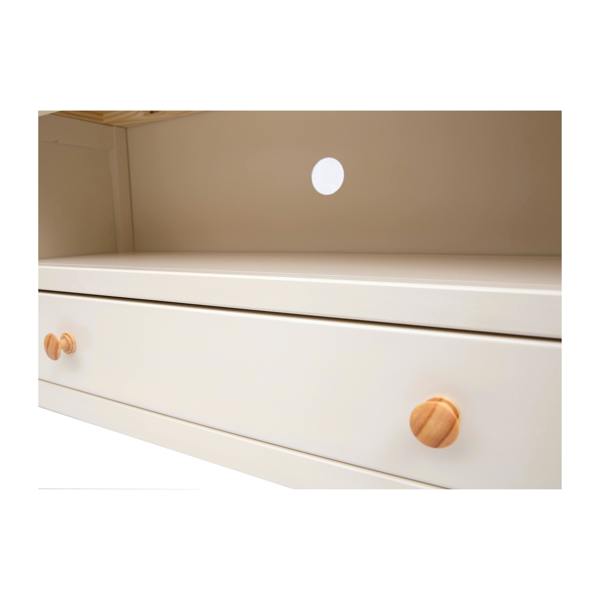 Cabinet Bits Maggiori Off White 1 Drawer TV Cabinet Wood Knob