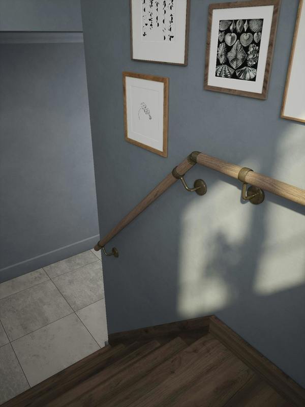 Handrails Direct Oversley Walnut Half Turn Handrail