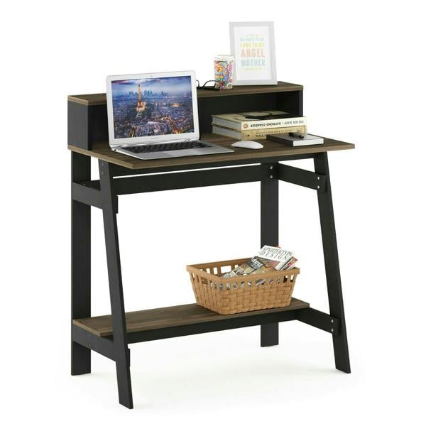 WALPLUS Simplistic A Frame Computer Desk, Columbia Walnut Crafted for Practical Use and Stylish Living Spaces