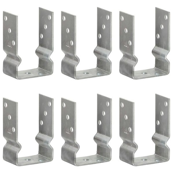 Berkfield Fence Anchors 6 pcs Silver 9x6x15 cm Galvanised Steel