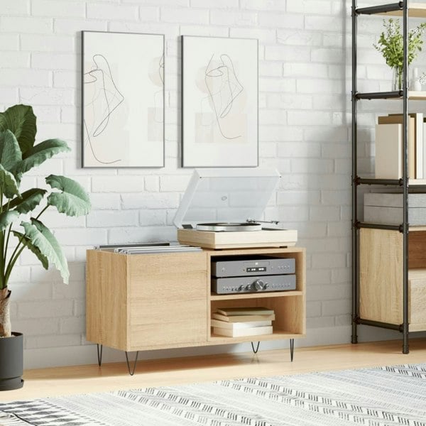 Berkfield Record Cabinet Sonoma Oak 85x38x48 cm Engineered Wood