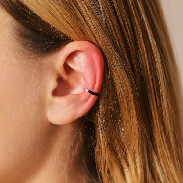 Gold Trip Black Enamel Wave Ear Cuff