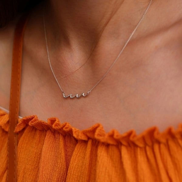 Spero London Sterling Silver Wave Necklace