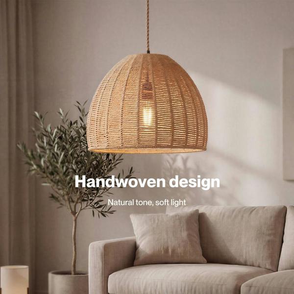 Emitto Ceiling Light Shade Pendant Woven Lampshade Natural Lightshade Easy Fit