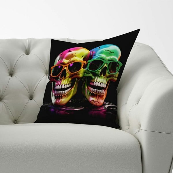 Warren Reed Happy Skeletons In Sunglasses Cushions