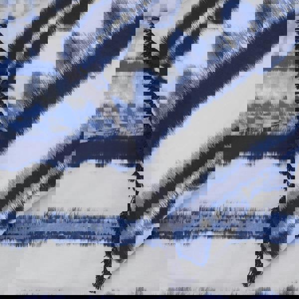 Smart Living Reversible Polycotton Tiedye Tassel Trim Duvet Cover and Pillowcase Set - Blue