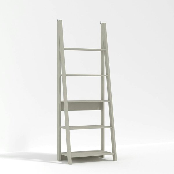 Wyld Haus Athy Grey Wooden Ladder Bookcase 5 Shelves