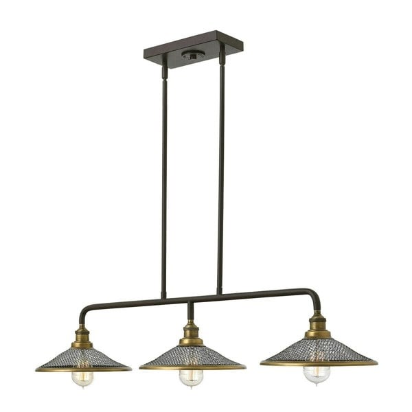 3 Bulb Chandelier Hanging Pendant LIght Buckeye Bronze LED E27 60W Bulb Loops