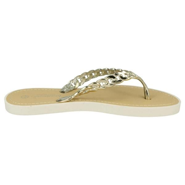 Savannah Ladies Savannah Toe Post Sandals With Upper Detailing