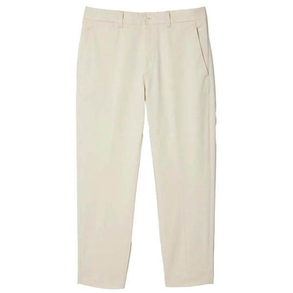 Lacoste Mens Cotton Stretch Tapered Chinos - Cream