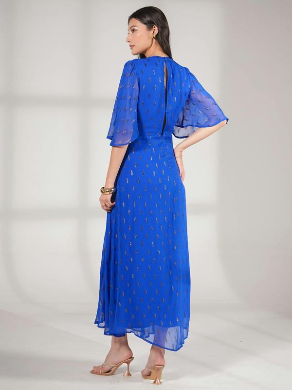 Rose & Nancy Talia Blue Sparkle Maxi Dress