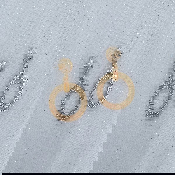 gold pearl earrings circular