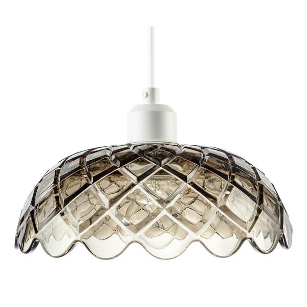 Smoked Grey Pendant Lighting Shade with Scalloped Edge Silhouette Image 4