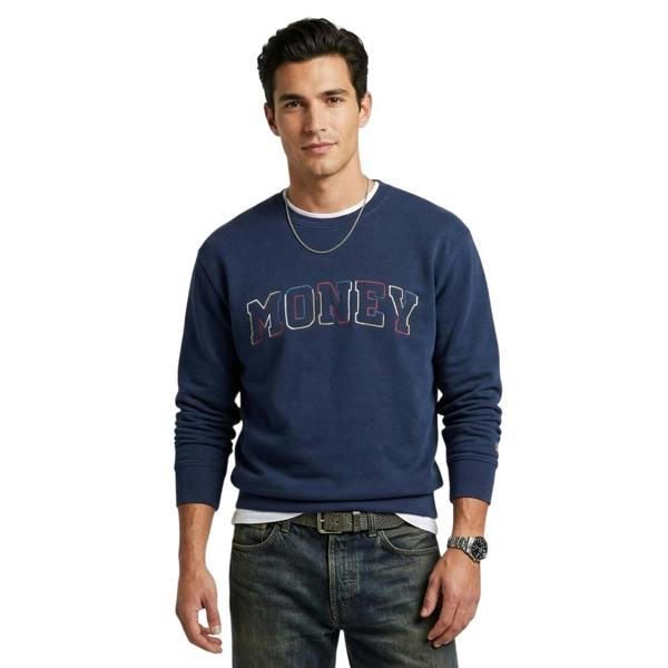 Money Mens Embroidered Logo Sweatshirt - Navy - 