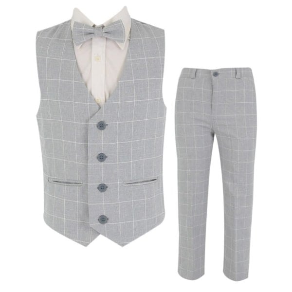 boys grey check suit